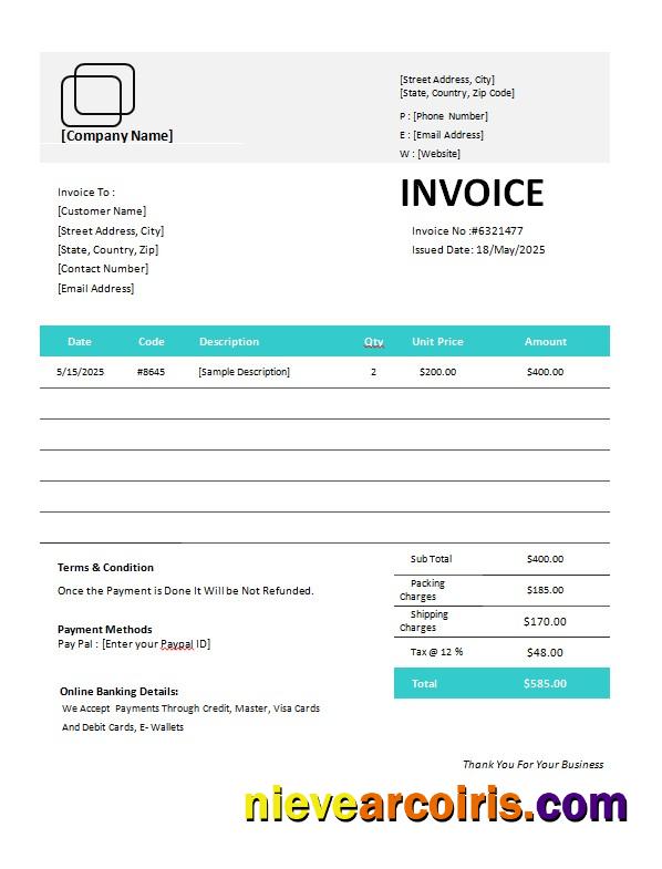 Equipment Invoice